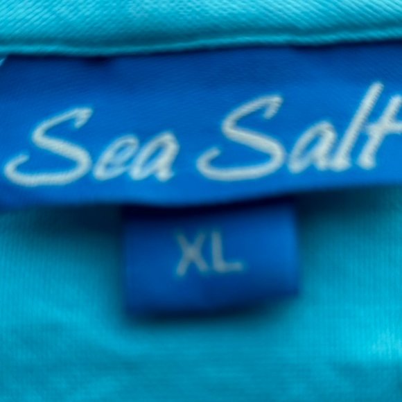 Sea Salt Beautiful Turquoise Colored Cotton Top with Hoodie XL EUC - Picture 6 of 6